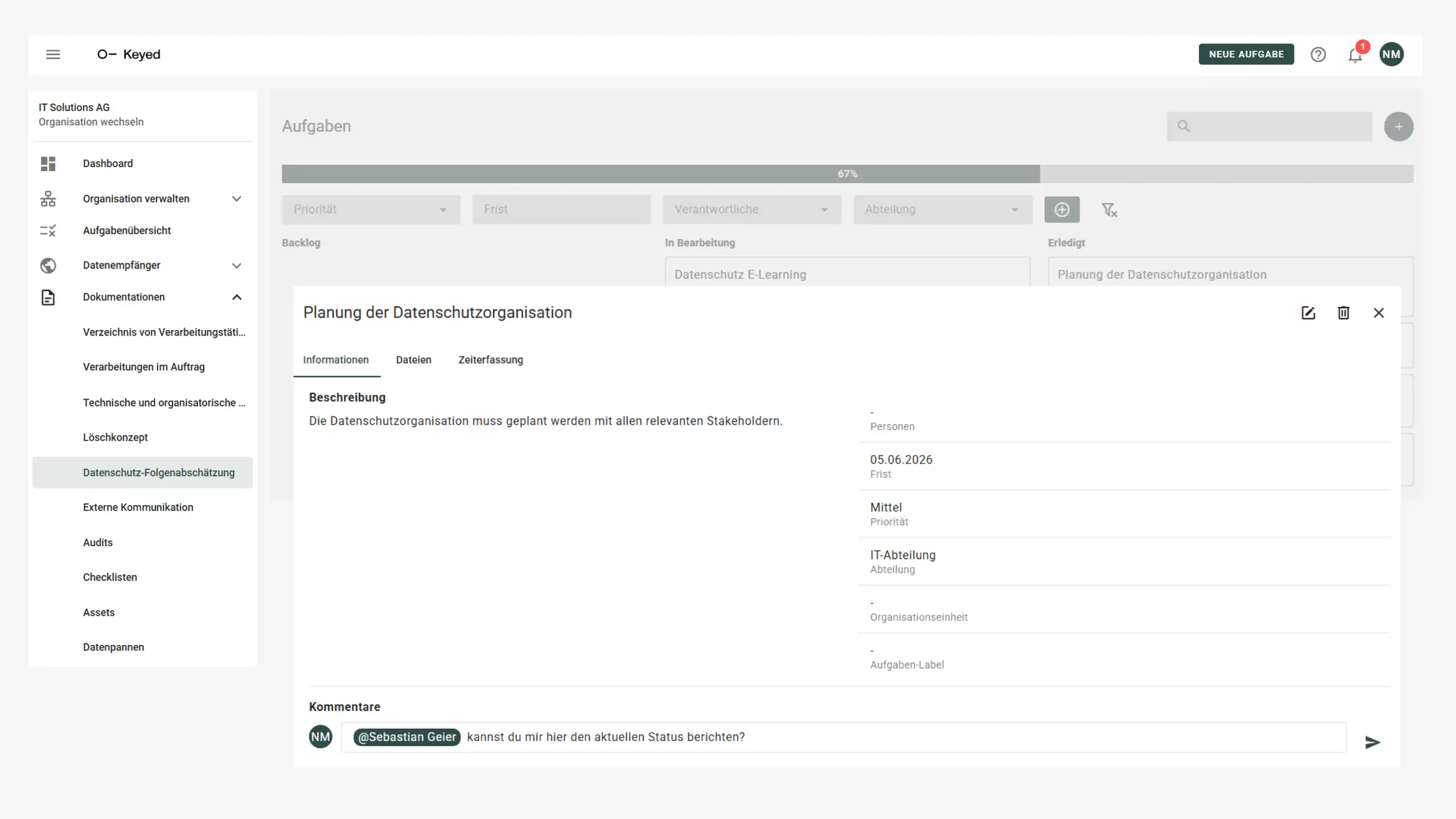 Aufgaben DSFA Tool