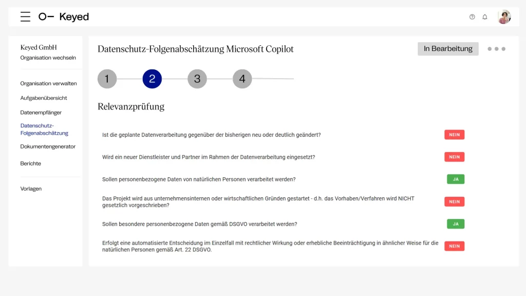 DSFA DSMS Relevanzprüfung